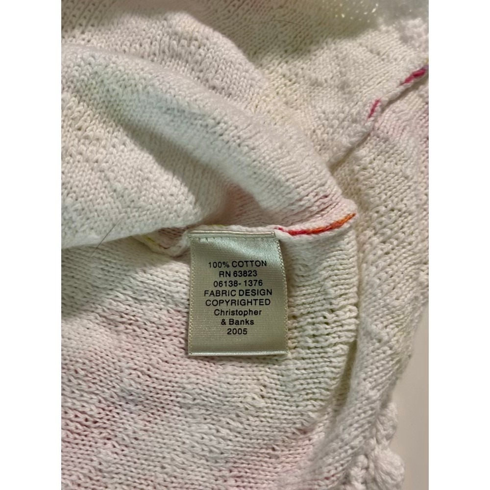 Vintage Christopher & Banks Floral Zip Up Cardigan Sweater Small Cottage Grandma - Picture 6 of 15